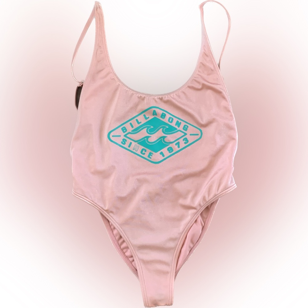 Super cute, billabong swim pink open back one piece bathing suit